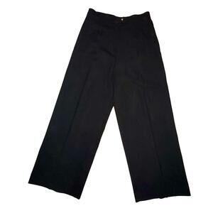 Vintage Roger Sakoun Paris Black Wool Wide Leg Pants Sz 30 x 27